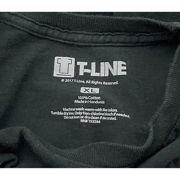 T-Line Short Sleeve 100% Cotton Black Tee GREAT DADS GET PROMOTED TO GRANDPA XL - Picture 5 of 6